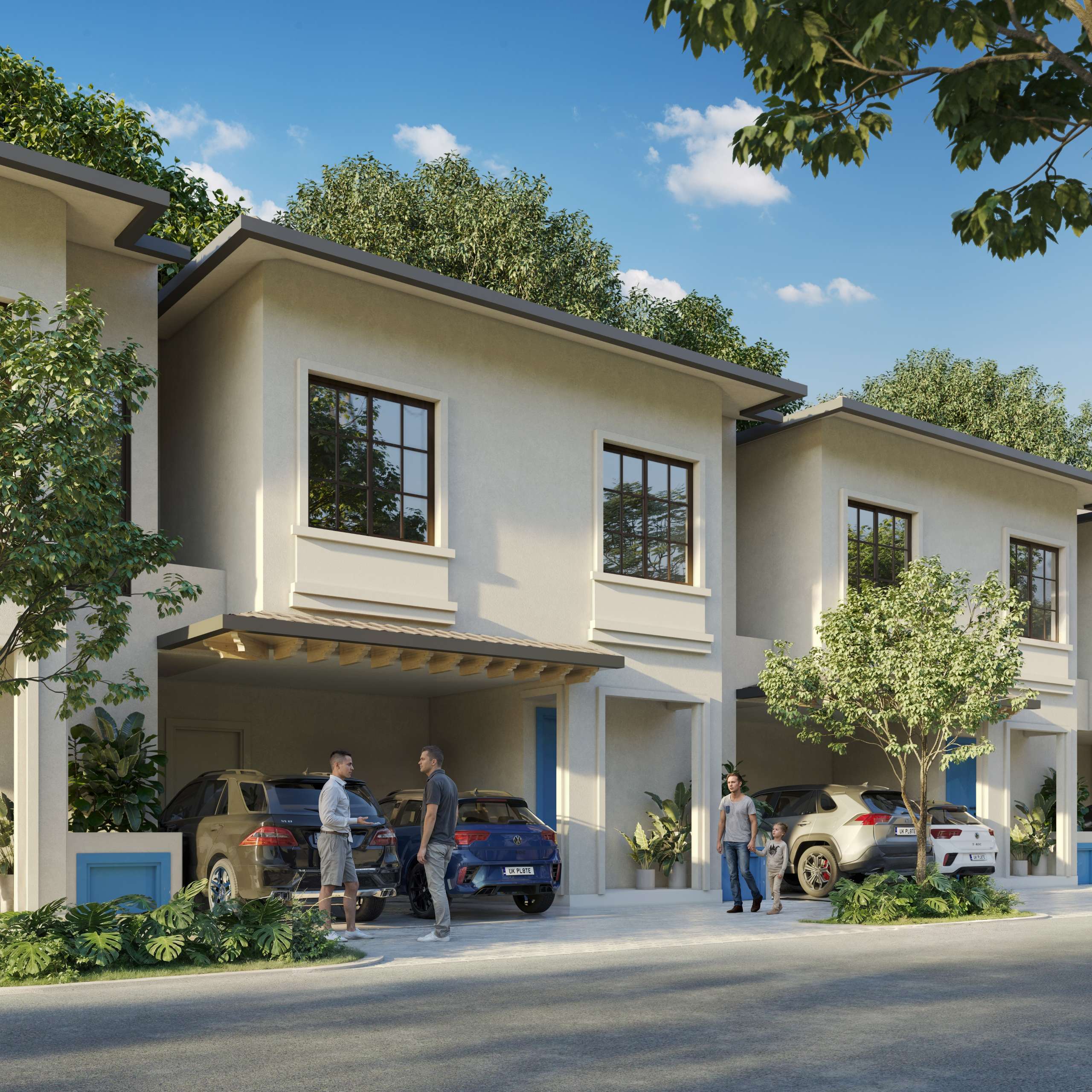 Fachada de casa en Portavita Panamá, modelo residencial con diseño moderno y entorno natural
